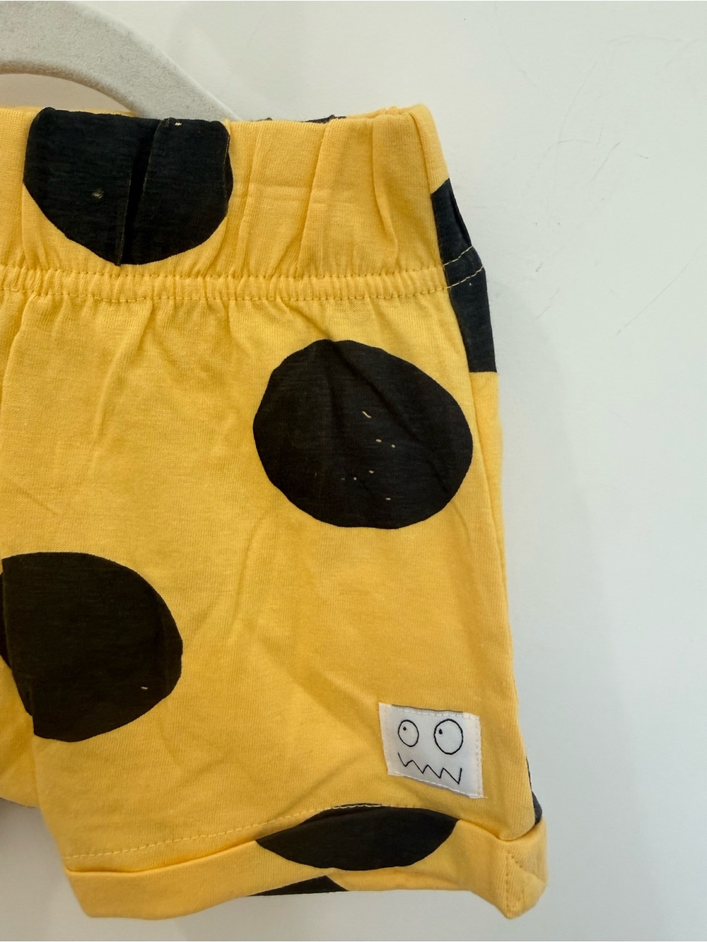 Indikidual Yellow Shorts with Black Polka Dots - Picture 2 of 4